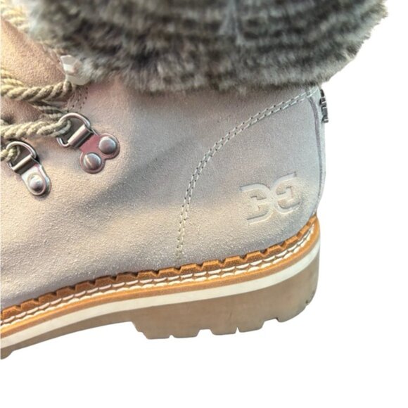 Sam Edelman Bowen Grey Suede Faux Fur Hiking Boot size 7.5 - Picture 6 of 12